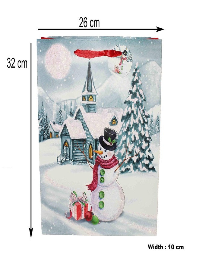 Jades : 'White Christmas' Theme Paper Bags - Pack of 6 (Snowman) - Image 4